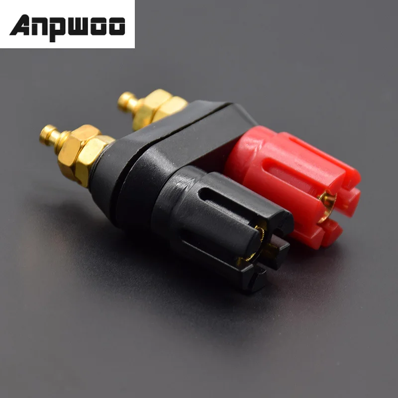 ANPWOO-enchufe doble de 4mm para parejas, amplificador de conector DX25, hexagonal, doble poste de unión, color rojo y negro