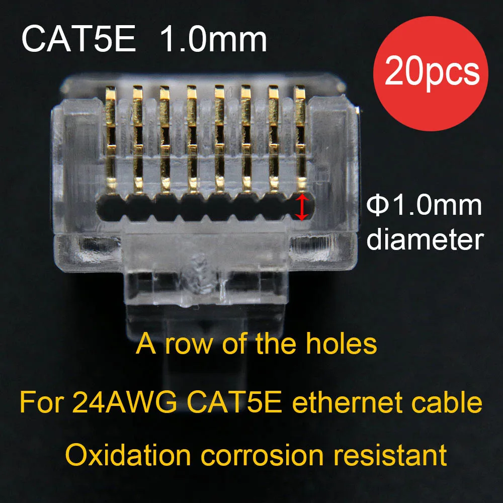 100 Connettori RJ45 Passanti CAT5 CAT6 | Spina Modulare 8P8C Trasparente