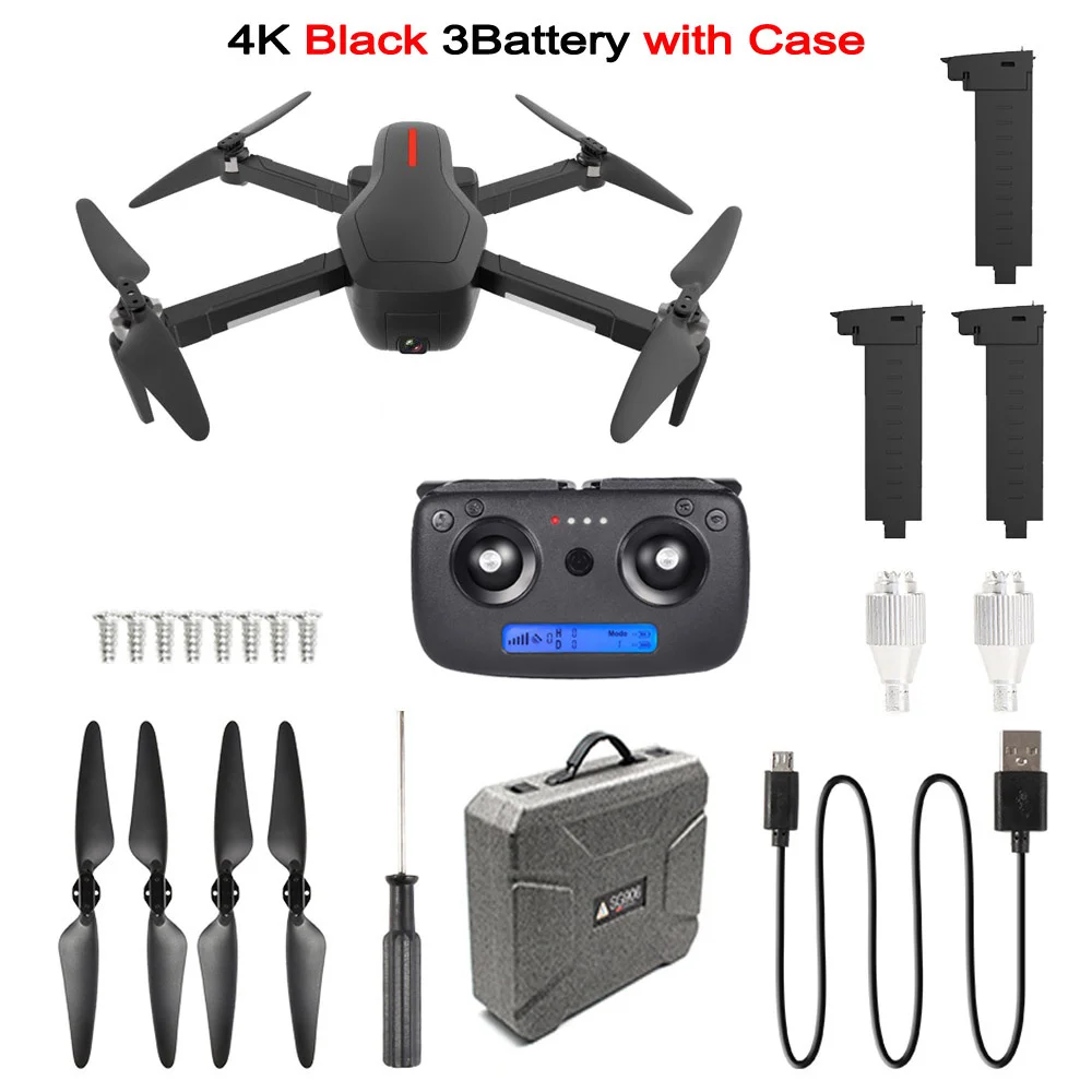 W10 4K 3B Case B LAUMOX W10 Дрон gps 5G wifi FPV с камерой 4K HD бесщеточный мотор селфи складной Радиоуправляемый квадрокоптер вертолет Дрон Vs SG906 XS812 - Цвет: W10 4K 3B Case B
