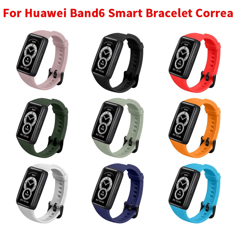 

Ремешок силиконовый для смарт-браслета Huawei Band 6, сменный спортивный браслет, цветные аксессуары
