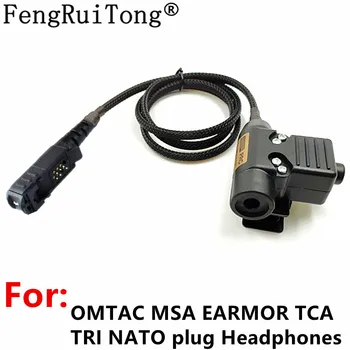 

Tactical U94 PTT For COMTAC MSA EARMOR TCA TRI NATO plug Headphones for Motorola XiR P6600 MTP3250 DEP550 DP2400 MTP3550 MTP3150