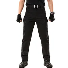 Толстые износостойкие из эластичной ткани на хлопковой основе Тактический штаны Для мужчин для тренировок на улице, много Карманный Панталоны штаны Для мужчин брюки карго