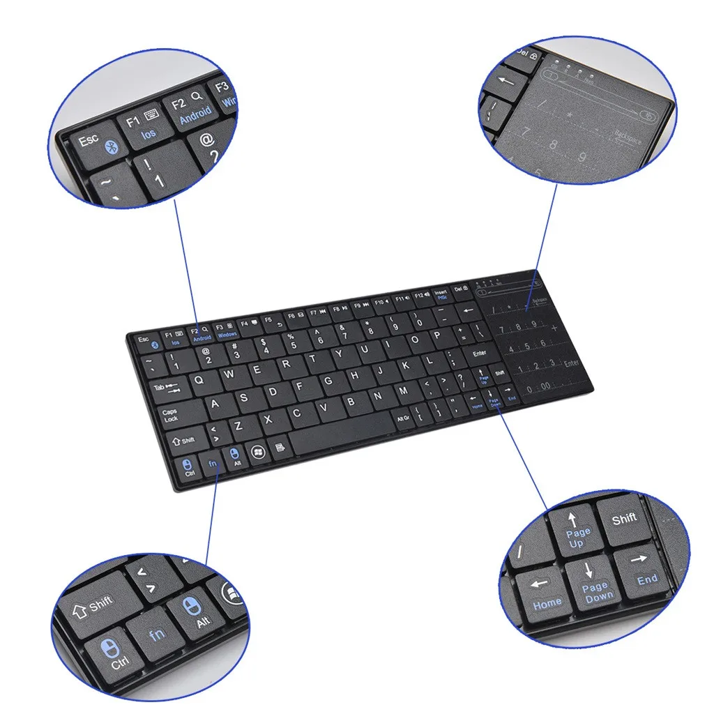 Беспроводная Тонкая Bluetooth клавиатура с тачпадом для IOS Windows Android игровая ПК