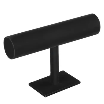 

Elegant Velvet Watch T-bar Rack Holder Display Jewelry Black Bracelet Chain Bangle Stand Holder