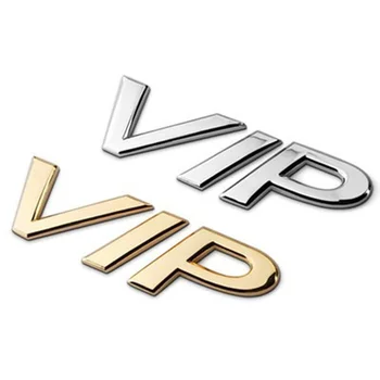 

HOT Chrome Sliver Gold Metal 3D VIP Logo Decal Sticker Emblem Bagde Use For BMW Mercedes Jeep Honda Auto Car Styling Accessories