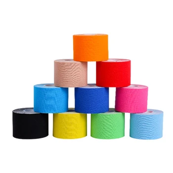 

5pcs 5cm*5m Kinesiology Tape Athletic Recovery Elastic Tape Kneepad Muscle Pain Relief Knee Pads Support First Aid Kit