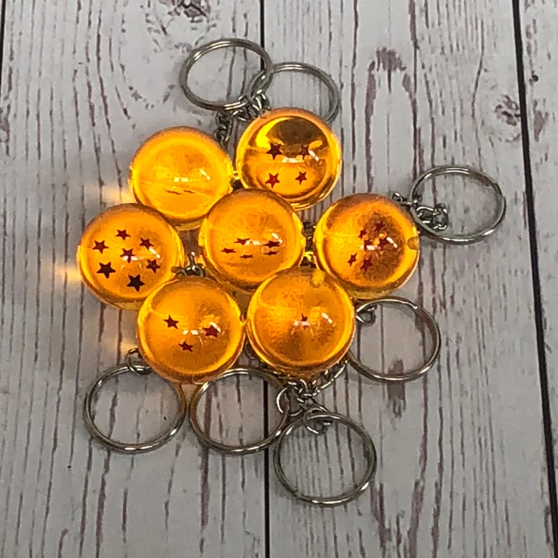 

Anime Goku Dragon Ball Super Keychain 3D 1-7 Stars Cosplay Crystal Ball Key chain Collection Toy Gift key Ring
