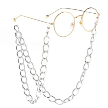 Горячая Модные Простые поддерживает цвет не выцветает серебряные массивные очки шнур металлические очки цепь противоскользящие