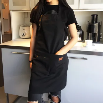 

040Barbecue Outside Canvas Apron, Fine Green Bib Kitchen, Clean Apron, Female Male Cooking Restaurant YGood New