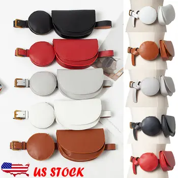 

Fashion Womens PU Leather Mini Belt Bag Waist Fanny Pack Key Purse Fashion Female Casual Solid Color