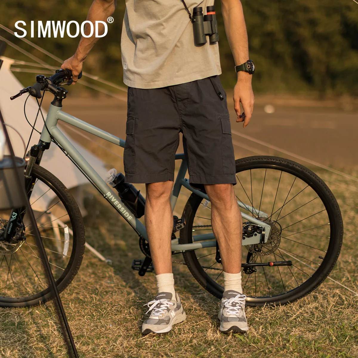 

SIMWOOD 2022 Summer New Belt Cargo Shorts Men Loose Multi-Pockets Streetwear Fashion Shorts 100% Cotton Casual Trousers SK170261