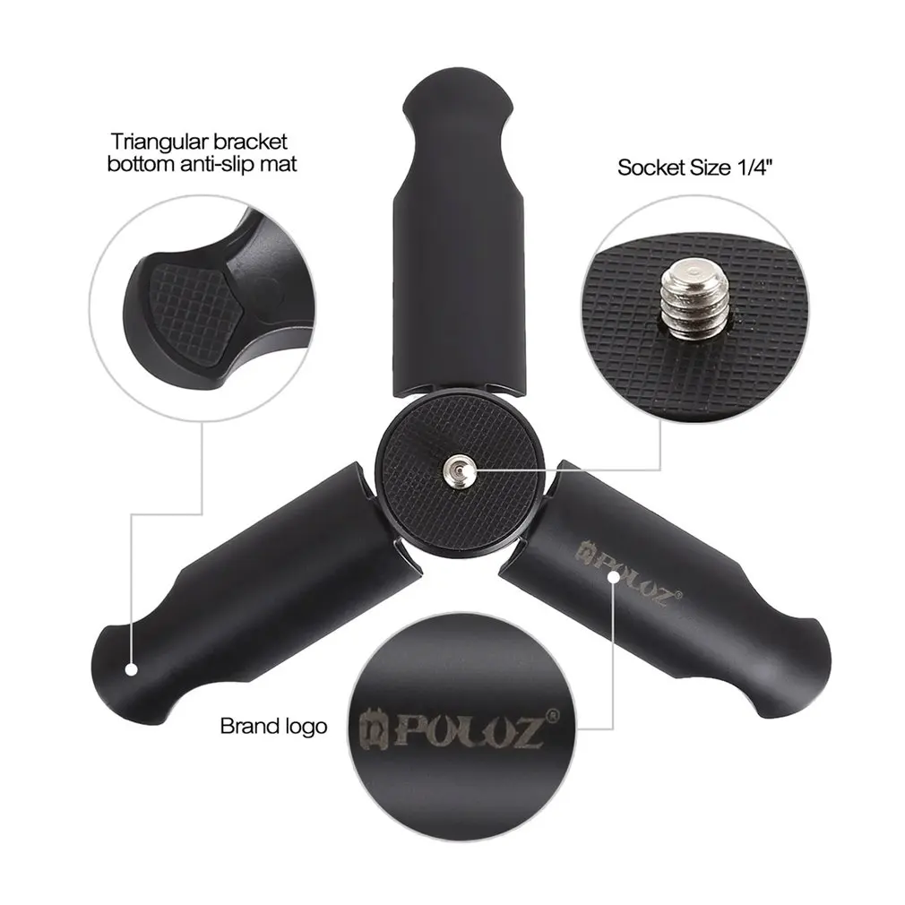PULUZ mobile lazy bracket Desktop mini folding multi-function small tripod+ mobile phone clip