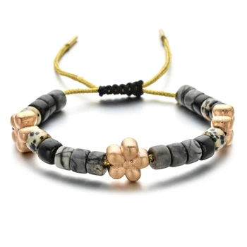 

ZMZY Spring Bracelet Girl flower Petals Fashion Natural Stone Bracelet Jewelry Accessories DIY Daisies Bracelet Femme