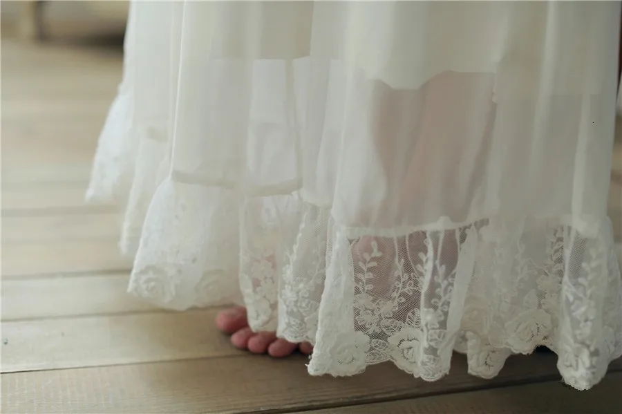 Белое платье для сна, кружевная ночная рубашка принцессы, летняя длинная ночная рубашка с круглым вырезом, мягкая Домашняя одежда из модала