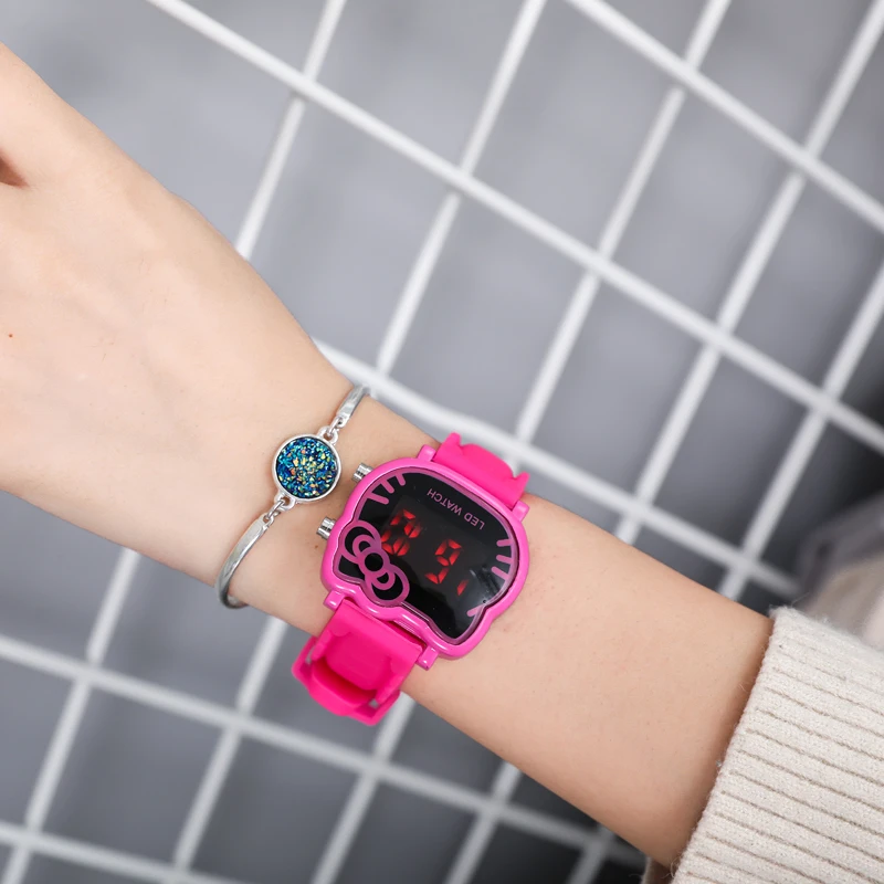 Часы Hello Kitty для девочек праздничные женские часы милые Мультяшные детские