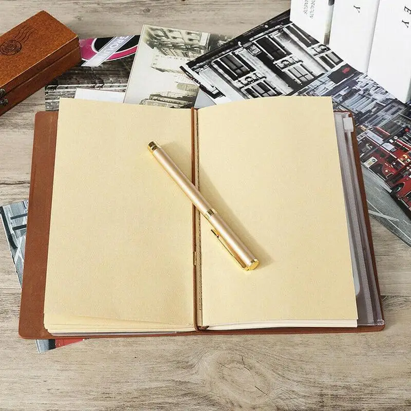 A6 Блокнот Настольная Книга аккаунт книга коричневая путешествия Выгравированная кожа Журнал Блокнот со страницами из крафт-бумаги 200X120 мм