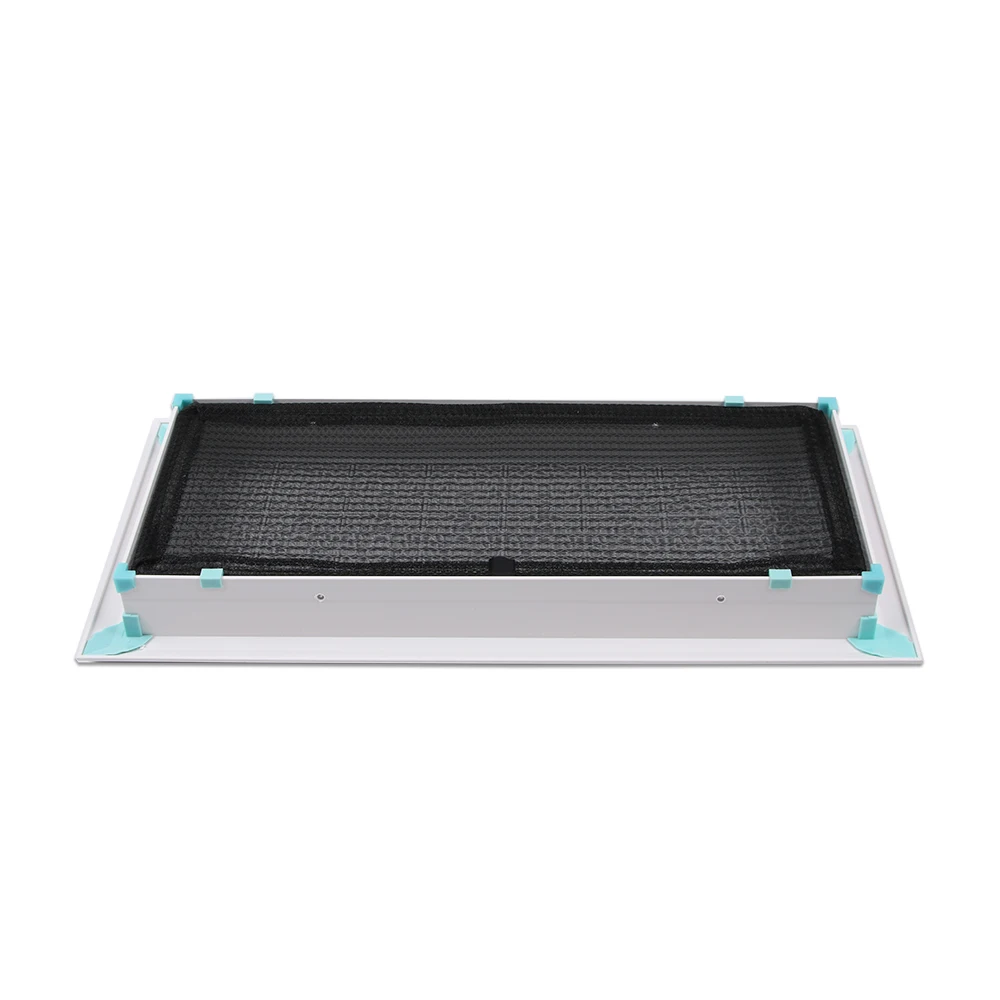 500mm x 200mm Flower-Pattern White Rectangular Plastic Frame Steel Decorative Return Air Grille Vent Retro Style Air Register