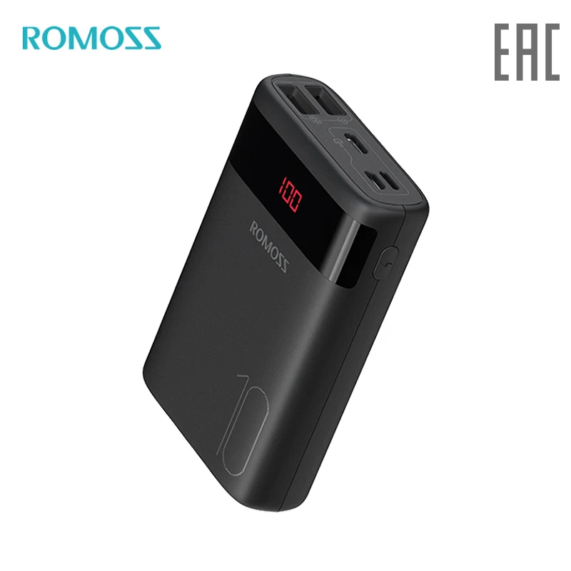 Внешний аккумулятор Romoss мини Ares 10 10000 мАч с показанием уровня заряда повербанк с индикатором [ из России]
