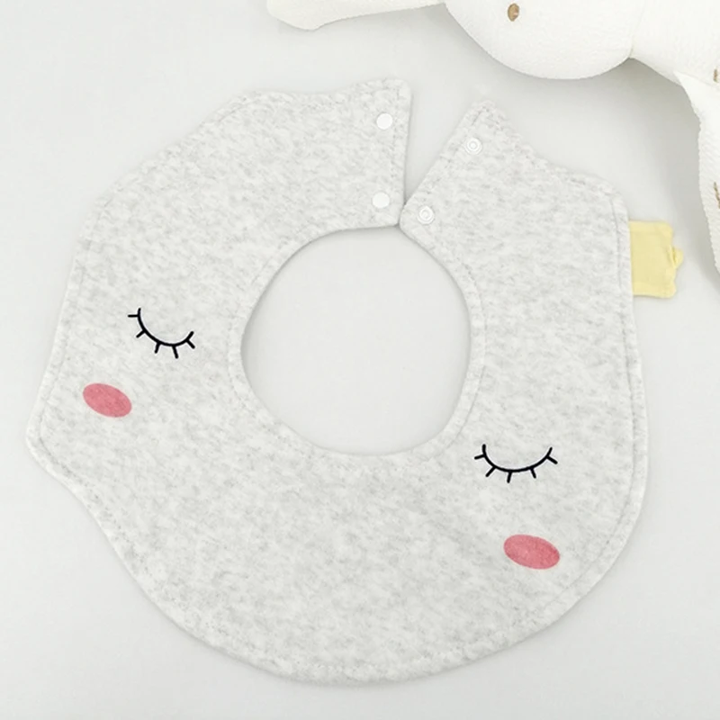 Baby Bibs Cartoon Printed Sleep Cotton Saliva Towel Absorbent Boys Girls Infant Baby Fake Collar Accessories Cute Cloud Shape - Цвет: gray