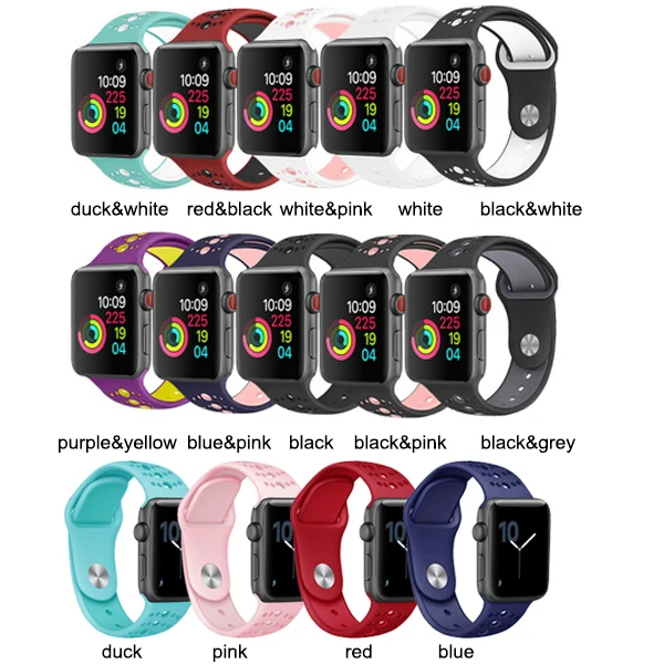 Стильный ремешок для Apple Watch 38 мм 42 мм iWatch 4 ремешок 44 мм 40 мм спортивный силиконовый браслет correa iwatch 5 4 3 2 аксессуары