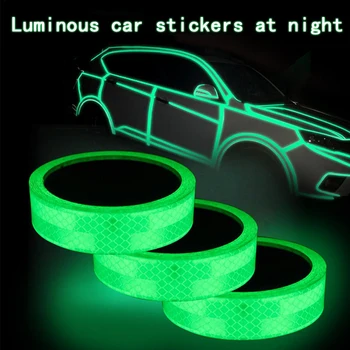 

3M Length Reflective Tape Car Sticker Funny Decal DIY Light Luminous Warning Dark Night Tapes Sticker Safety For Car Accessories
