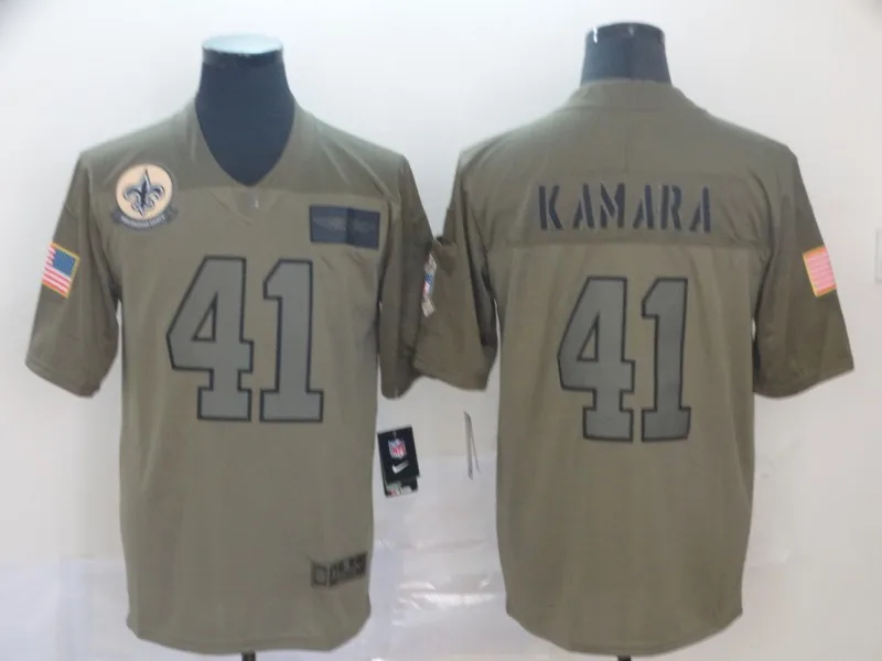 For men Мужской взрослый Орлеан высокого качества Saints Alvin Kamara color rush Jersey - Цвет: For men