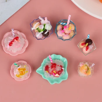 

1PC Resin 1/12 Miniature Dollhouse Smoothie Macaron Dessert Model for BJD Blyth Doll Food Pretend Play Mini Kitchen Toy
