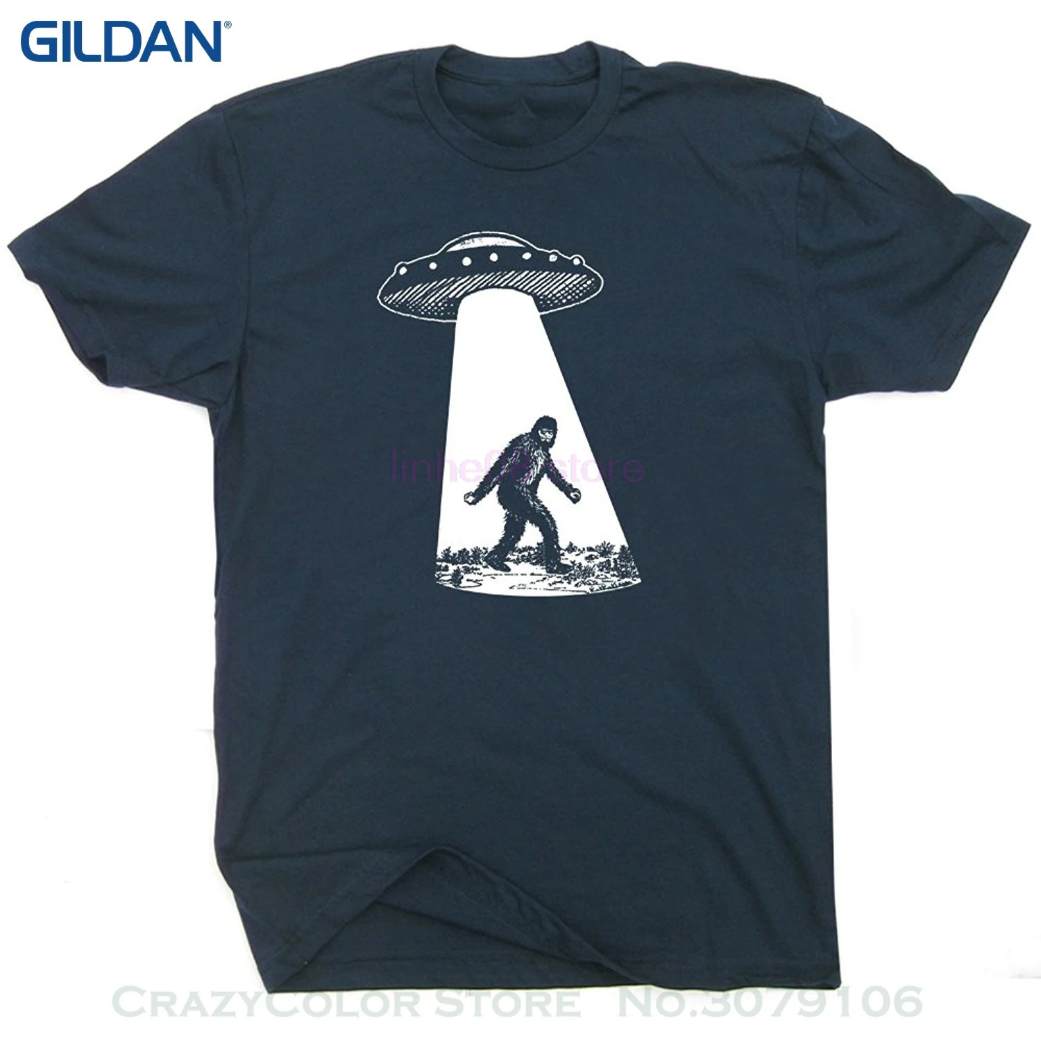 GILDAN Bigfoot Ufo Abduction T Shirt Funny Sasquatch Aliens Tee Cryptozoology Area 51 Mens Kids Shirtmandude Phiking | Мужская одежда