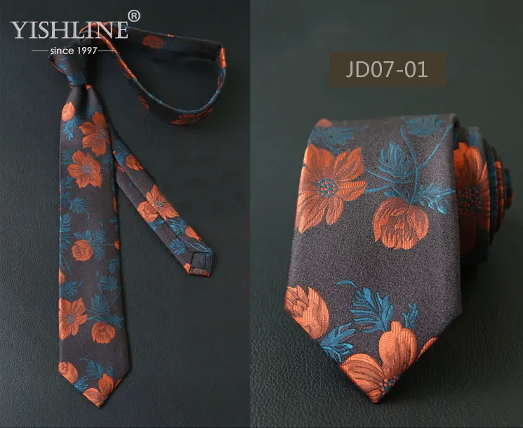 YISHLINE 7 см мужской галстук полосатый Пейсли перо Цветочный Тонкий шеи галстуки для галстуков бизнес галстук мужской свадебный галстук обтягивающий