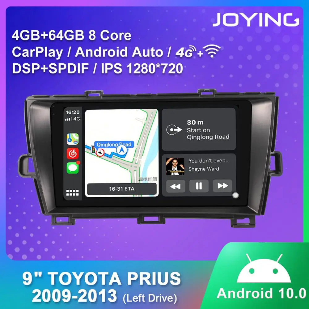 Android 10.0  9 inch IPS screen stereo GPS Navigation BT RDS car radio video player tape recoder HD  for TOYOTA Prius  2009-2013