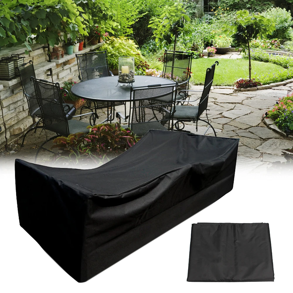 

Portable Furniture Covers Outdoor Garden Furniture Dustproof Cover Waterproof Table Shelter Suit for 10 Seater Furnitures