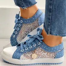 Girls Sneakers Designer Tennis Female Shoes Breathable Mesh Summer Women Shoe 2021 New Zipper Deco Student Girl Flat Shoes Blue