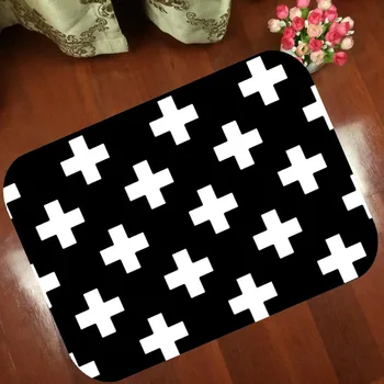 

Floor Mats Anti Slip Mat Cartoon geometry cross Printed Pattern Carpet Rug for Bathroom Door Living Room free shipping