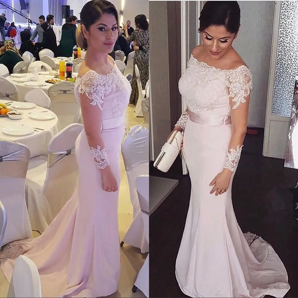 

Sexy Mermaid Mother Of The Bride Dresses With long Sleeves vestido de madrinha Square Neck Appliques Formal Dress Evening Gowns