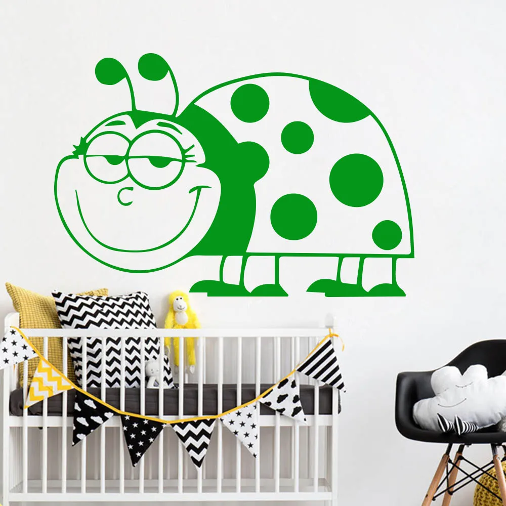 Cute Ladybird cockchafer Wall Sticker for Kids Room Home Decoration Accessories Vinyl Lovely Animal Stickers Wallpaper | Дом и сад