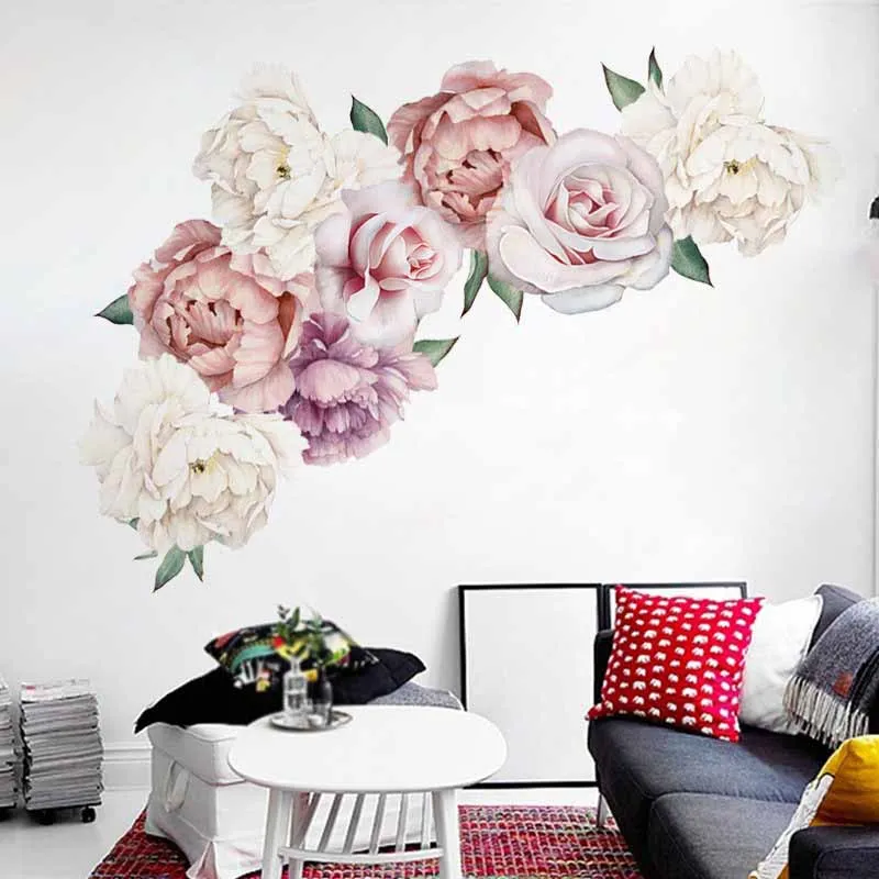 

DIY Large Peony Flower Blossom Wall Stickers Kids Baby Nursery Decor Mural Decal