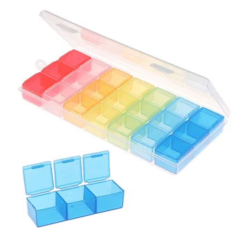 

1Pc 21 Grids Pill Box Jewelry Case Organizer Container Storage Box Medicine Case