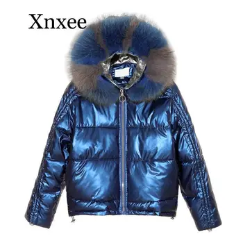 

Xnxee Winter Glossy Parka Women's Waterproof Coat Fur Hooded Jacket Large Size Loose Winter Warm Thick Parka Women Jacket