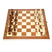 Деревянная Международная Складная шахматная доска высокого качества деревянная шахматная игра нарды прогулки развлечения английская версия