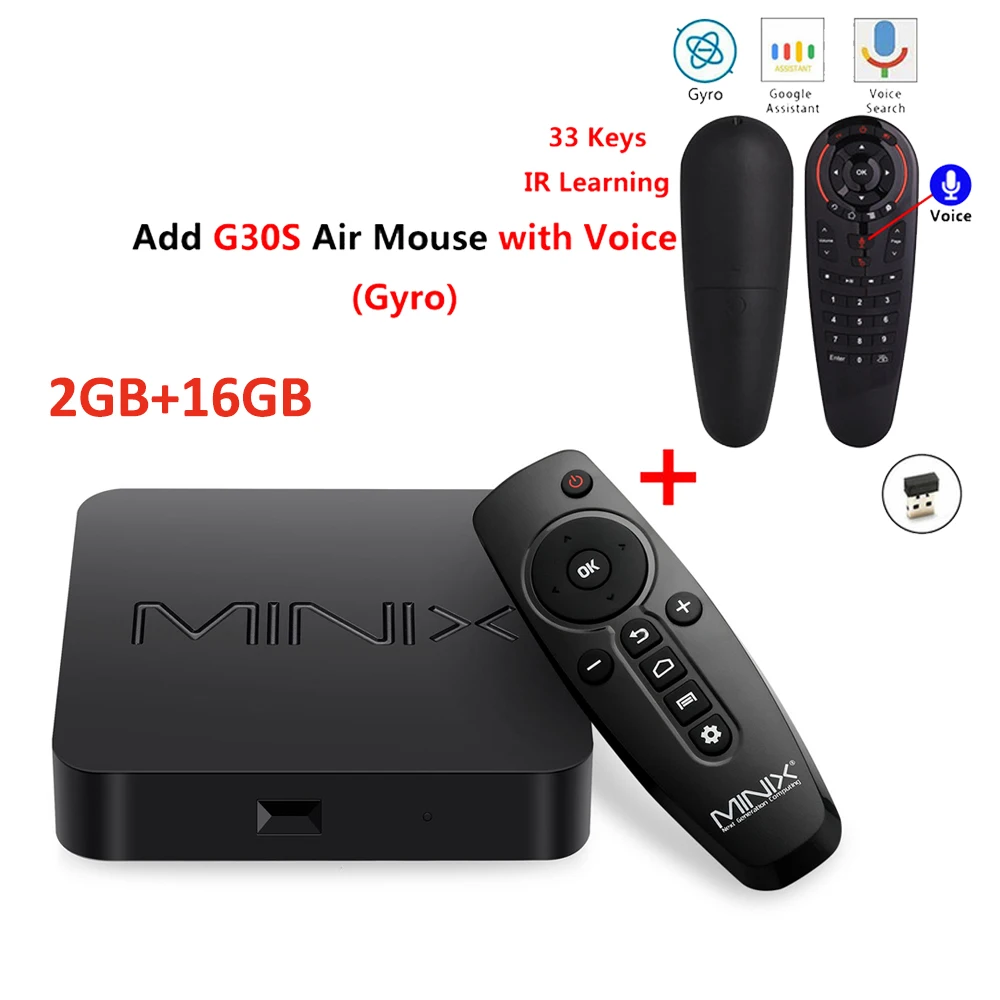 MINIX T5 add G30S ТВ-приставка MINIX NEO T5 Android 2 ГБ DDR3 16 ГБ Android tv 9,0 Pie AmlogicS905X2 GIGABIT Ethernet телеприставка Google Certified tv Box - Цвет: MINIX T5 add G30S