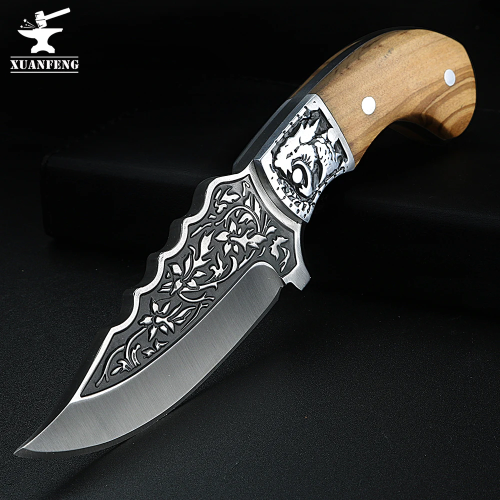 Outdoor cold steel knife straight knife camping hunting knife for self