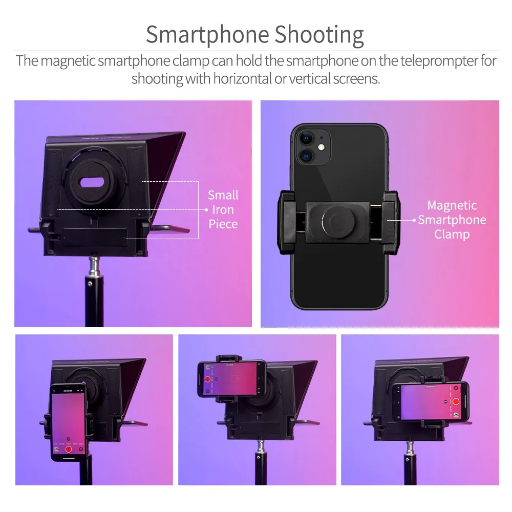 Prompting para Câmera Tp2a de 8 Menos de 8 Feelworld-teleponto Portátil Polegadas Teleprompter Suporta Tablet Smartphone Dslr Bluetooth - Image 5