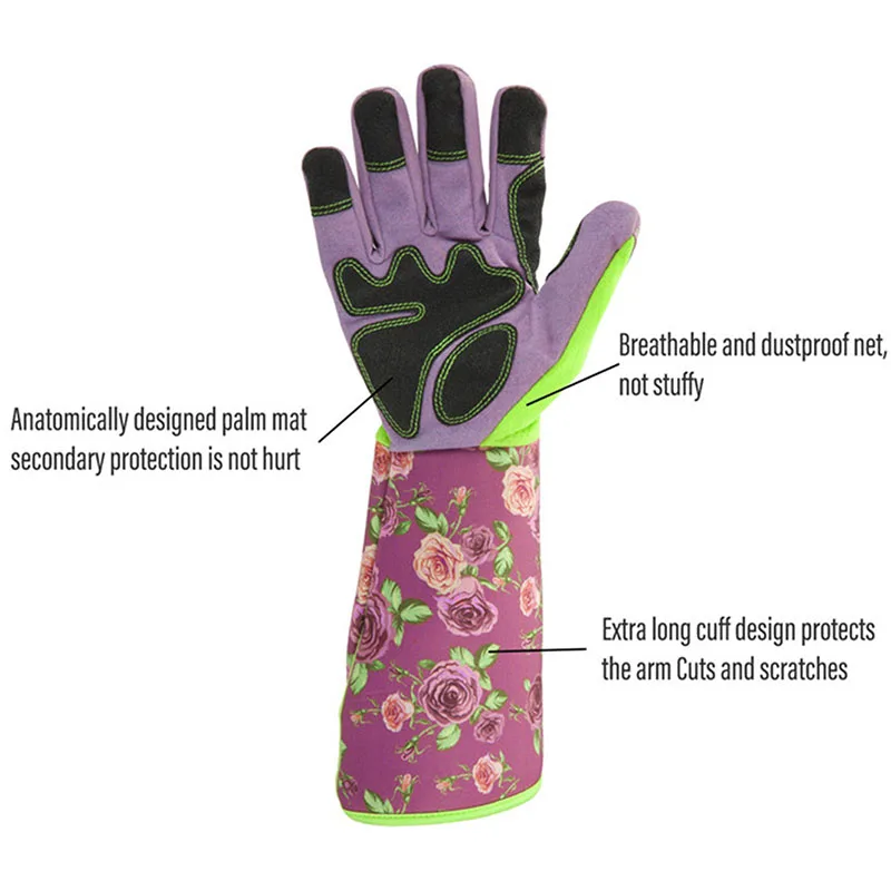 Садовые перчатки, садовые рабочие перчатки, устойчивые к прокакалыванию, защитные перчатки с длинными манжетами для защиты предплечья и рук