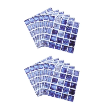 

12 Pcs Home Bathroom Kitchen Wall Decor 3D Stickers Wallpaper Art Tile Backsplash Anti-Tile Home Decoration 20x20Cm