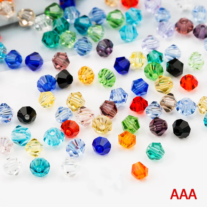 Стеклянные двухконусные бусины AAA высшего качества 100 шт./лот 3 4 мм прозрачные с