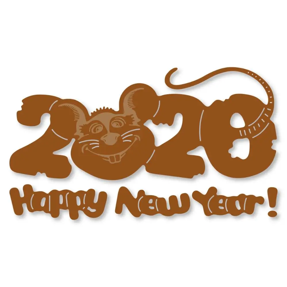Металлическая пресс-форма Happy New Year2020 трафарет для DIY Скрапбукинг тиснение бумаги