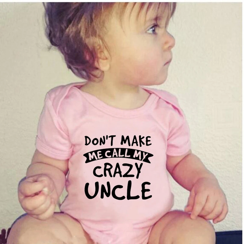 Комбинезон детский хлопковый с надписью Don't Make Me My Crazy Uncle мягкий | Детская