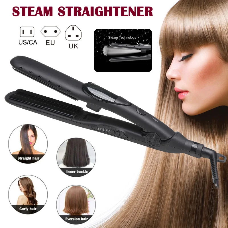 

Newly Professional Steam Hair Straightener Ceramic Tourmaline Ionic Flat Iron Salon Straighteners