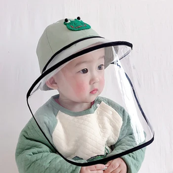 

Anti-fog Dustproof Outdoor Windproof Removable Protective Kids Brim Beach UV Protection Round Top Sunscreen Fisherman Cap