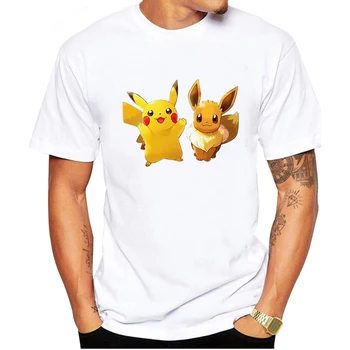 

LUSLOS 2019 Hot Pokemon Printed T Shirt Men Tshirt O-neck Tshirts Plus Size Japan Anime Tee Tops camisetas hombre manga corta